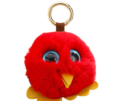 

Free Shipping Stuffed Owl Charms Minerva Bird Phone Case Straps Real Rabbit Fur Poms Balls Key Chains Pendant Plush DIY Necklaces