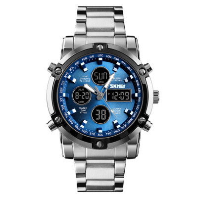 

SKEMI 1389 Quartz Man Watch Unique Fashion Sport Casual Brand Quartz Clock Double Movement Stainless Steel Strap Waterproof Wrist