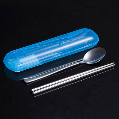 

Jingdong supermarket] Huaxian WorldCom (HDST) stainless steel portable tableware life guards chopsticks spoon two sets of blue