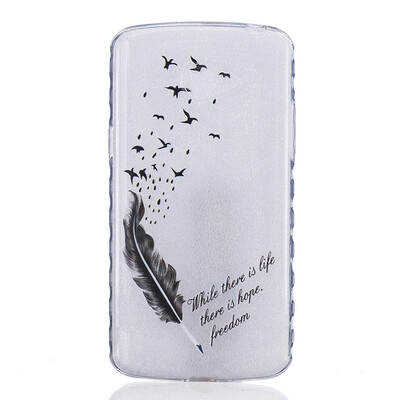 

Feathers&birds Pattern Soft Thin TPU Rubber Silicone Gel Case Cover for LG K5