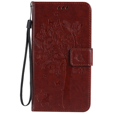 

Brown Tree Design PU Leather Flip Cover Wallet Card Holder Case for SAMSUNG A710 A72016