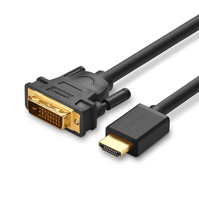 

Зеленый (UGREEN) Кабель HDMI-DVI Переходник DVI-HDMI HD двухсторонний переключатель для ноутбука PS4 Кабель для ТВ-монитора 2 метра черный 10135