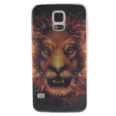 

Flame Lion Pattern Soft Thin TPU Rubber Silicone Gel Case Cover for SAMSUNG Galaxy S5 I9600