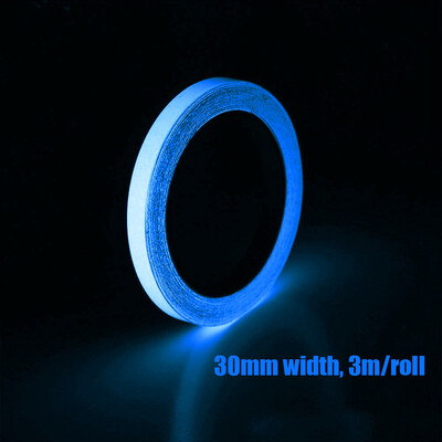 

3mRoll 30mm Self-adhesive Luminous Tape Glow in the Dark High Bright DIY Handmade Safety Warning Signs Tape Home Stage Decoration