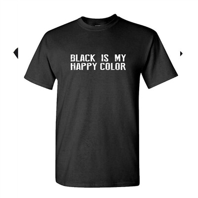 

Black is My Happy Color - Emo Goth ska Fun - Mens Cotton T-Shirt