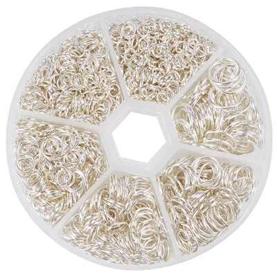 

PH PANDAHALL 1 Box Silver Iron Open Jump Rings for Jewelry Findings