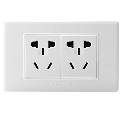 

Delixi DELIXI switch socket panel 118 four five-hole 20-hole socket Ya white series