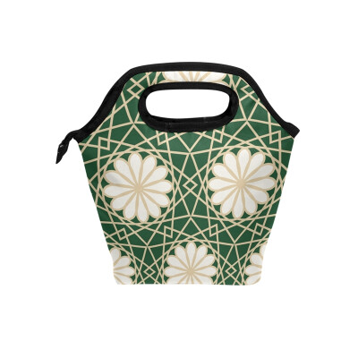 

Insulated Lunch Tote Bag Cute Flower Travel Picnic Lunch Handbags Portable Zipper Lunch Bag Box