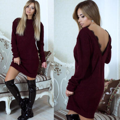 

Winter Women Long Sleeve Bandage Bodycon Evening Party Cocktail Short Mini Dress