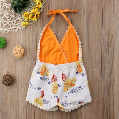 

UK Newborn Infant Baby Girl V Neck Floral Romper Jumpsuit Sunsuit Summer Clothes