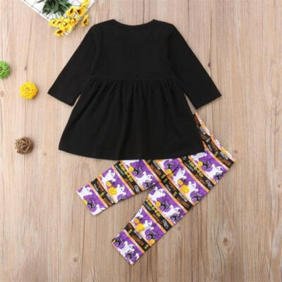 

Toddler Kids Baby Girl Spider Top Dress Long Pants Leggings Outfits Set Clothes