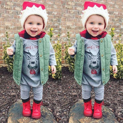 

Newborn Baby Boy Girls Christmas Hooded Romper Bodysuit Jumpsuit Outfits Clothes