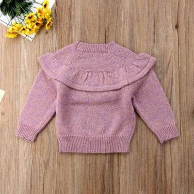 

Baby Girls Jumper 6 12 18 24 Months Knit Ruffle Long Sleeve Winter Sweater Tops