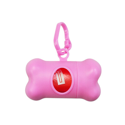 

Cute Pet Dog Poop Holder Rubbish Bags Case Bone Shape Garbage Dispenser Box Clean-up Bag Carrier Case with 15pcs Waste Bags