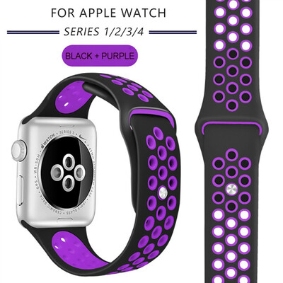 

Kebbit Sport Silicone Band for Apple Watch Series 4 3 2 1 38mm 42MM 40mm 44MM Replacement Watch Strap iWatch Band