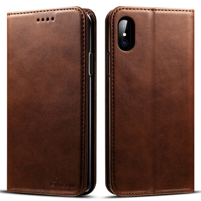 

New iPhoneXS Max Leather Case Mobile Shell Apple Case Card Clamshell Phone Case