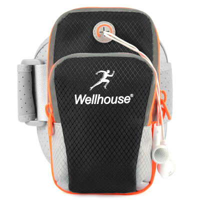 

WELLHOUSE phone arm bag phone arm bag wrist bag running bag bright orange medium