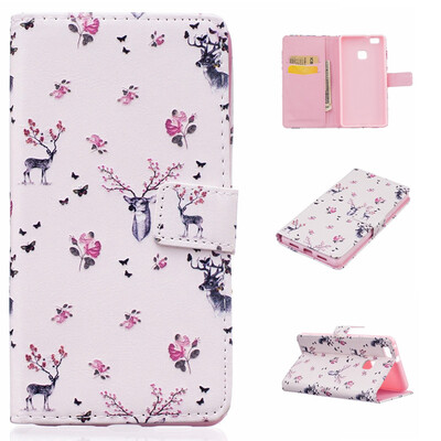 

Deer Design PU Leather Flip Cover Wallet Card Holder Case for HUAWEI P9 Lite