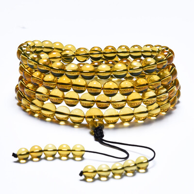 

Ouji Ni honey beeswax ZB00004-4 amber blue pepper hand female section 108 women beads hand string necklace multi-turn beads beads men and women about 7.0-7.4mm