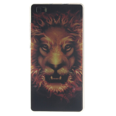 

Flame Lion Pattern Soft Thin TPU Rubber Silicone Gel Case Cover for HUAWEI P8 Lite