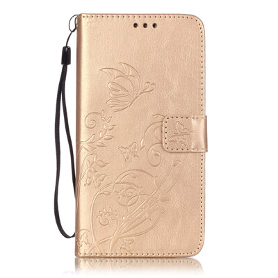 

Gold Flower Design PU Leather Flip Cover Wallet Card Holder Case for SAMSUNG S6EDGE