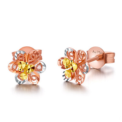 

DEMONE EX0006KJ01 18K gold earrings color gold earrings flower earrings to send his girlfriend