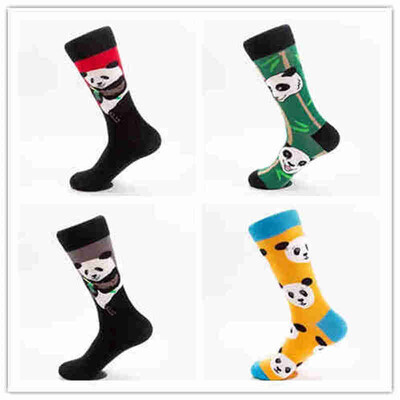 

One Pair Men Socks Funny Panda Socks Students Females China Style Animal For Four Seasons Cotton Socks Skateboarding Socks