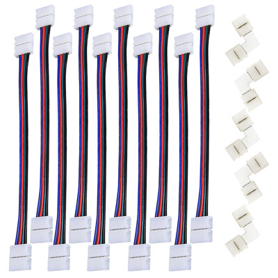 

ZDM 5PCS Quick Splitter Connector 10MM  Shape 4 Conductor for 5050RGB with 10PCS Strip Light Connector