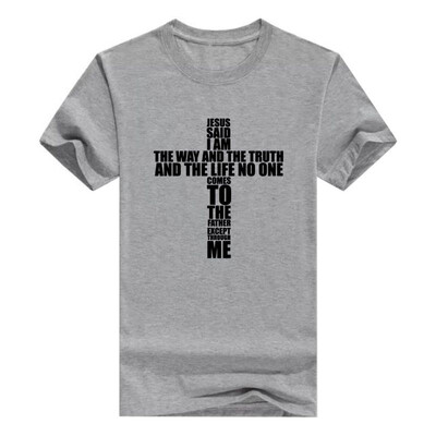 

Christian Religious Men Tshirt Jesus The Way Truth Life Cross