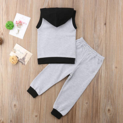 

Newborn Infant Baby Boy Summer Clothes Outfits Hooded Hoodie Tops Long Pants Set