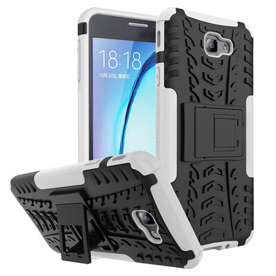 

Fivice Samsung J7 PrimeOn 7 2016 Case TPU anti-fall tire pattern back clip bracket phone case