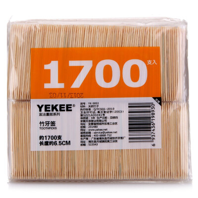 

Jingdong supermarket Yi Jie toothpick bagged bamboo toothpick volume of 1700 pieces of Y-9893