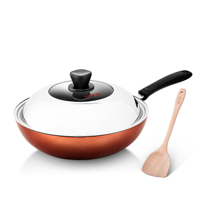 

【Jingdong Supermarket】 Cooking the king wok no stick pot 32cm no oil smoke pot with induction cooker gas gas stove fire fire general cooking pot pot pot gift wooden shovel KGL46758