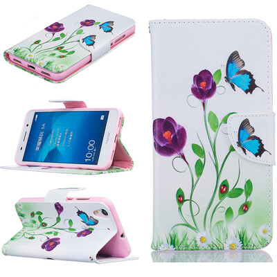 

Blue butterfly Design PU Leather Flip Cover Wallet Card Holder Case for HUAWEI Honor 5AY6 II