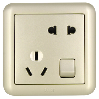 

ABB switch socket panel 10A open five holes with switch socket Dejing series gold AJ225-PG