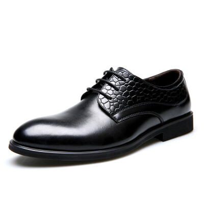 

Yicki EGCHI Dress shoes men's casual wear pattern business leather shoes male 36296 black 43