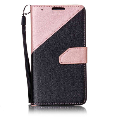 

Black + rose gold Design PU Leather Wallet Case Classic Flip Cover with Stand Function and Credit Card Slot for Samsung Galaxy S4