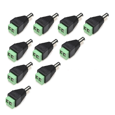 

5Pairs DC Power Male Female 55x21mm Connector Adapter Plug Cable Pressed for LED Strips 12V
