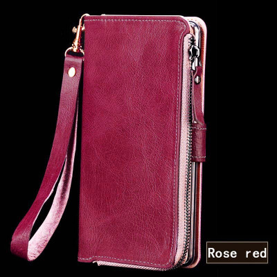 

Leather phone case for iphone 6 6s 7 8 Plus X Xs Max zip phone case flip phone case for 6p 7p 8p Xr case