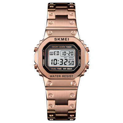 

SKMEI 1433 Women Analog Digital Electronic Watch Fashion Casual Wristwatch 2 Time Display Alarm Countdown 3ATM Waterproof Luminous