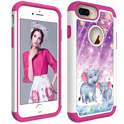 

Apple Diamond Hard PC Iphone 7 Plus Iphone 8 Plus Cases Non Slip TPU Drop Protection Compatible with Iphone 78Plus