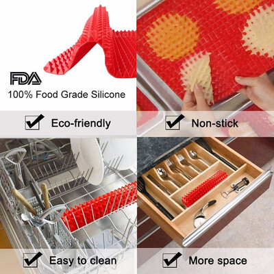 

Outdoor Silicone Baking Mat 1 Pcs Non-stick Cooking Mats Oil Drain&Pyramid Design
