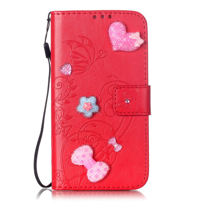 

Red Flower Design PU Leather Flip Cover Wallet Card Holder Case for HUAWEI Y625