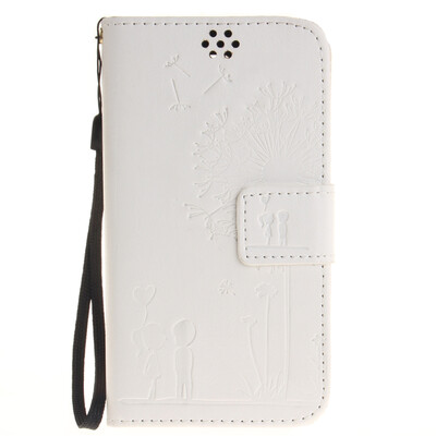 

Белые Любители и одуванчика Стиль Тиснение Классический откидная крышка с подставкой Функция и слот кредитной карты для LG K4