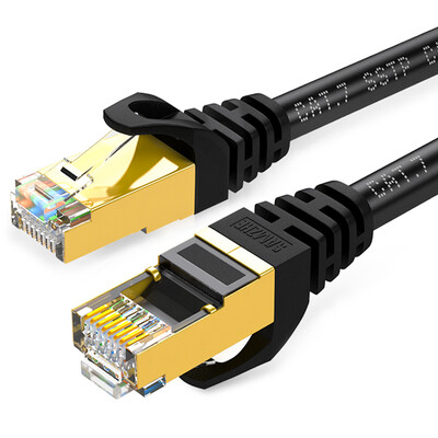 

Shanze SAMZHE CAT-7005H Engineering Class 7 CAT7 Class Copper Plating Double Shield High Speed ​​Network Jumper 7 Type Finished Cable Network Cable Black 05m