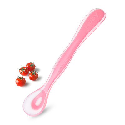 

Nuby childrens tableware baby spoon silicone food supplement spoon baby soft spoon natural milky silicone spoon red American brand