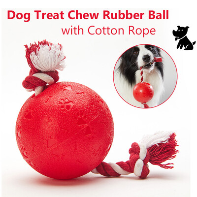 

Dog Treat Ball Dog Chew Cotton Rope Ball Interactive Treat Tooth Cleaning Training Toy for Dog Puppy Medium Size