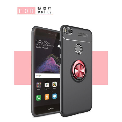 

Fivice Huawei P8 Lite case TPU metal ring shell magnetic bracket soft shell