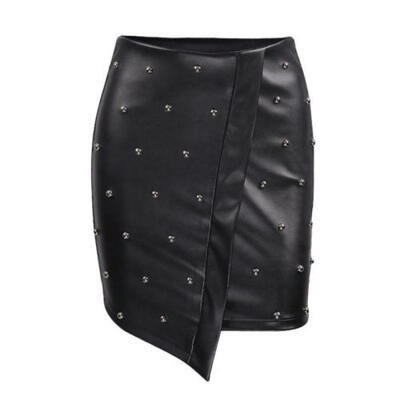 

New Womens Sexy Bandage Leather Skirt High Waist Pencil Bodycon Short Mini Skirt