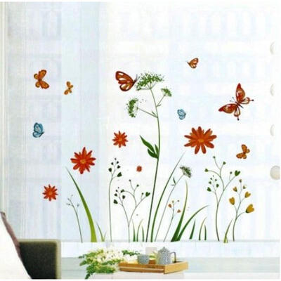 

Colorful Flower Dandelion Tree Butterfly VINYL Wall Sticker Decor Removable UKWS
